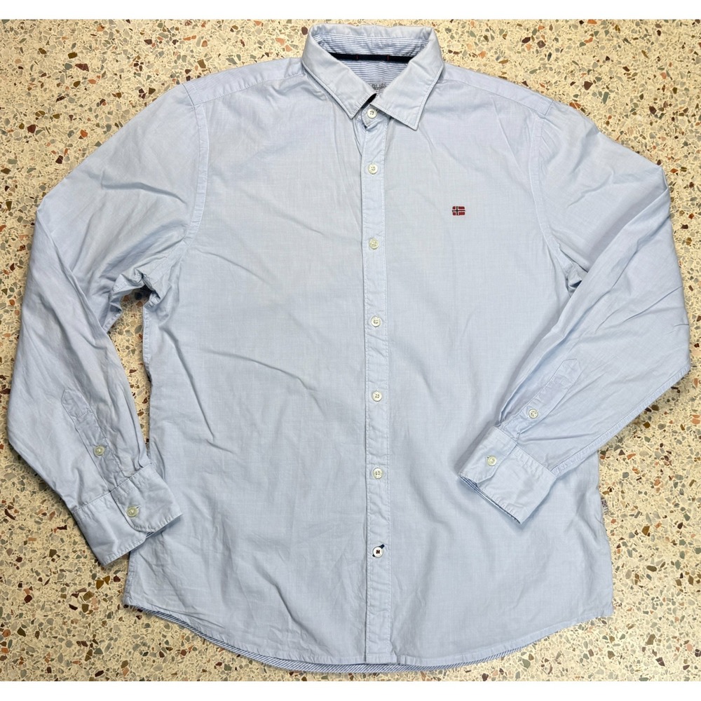 Napapijri Urban Fit Men's Button Up Long Sleeve Shirt Size Large